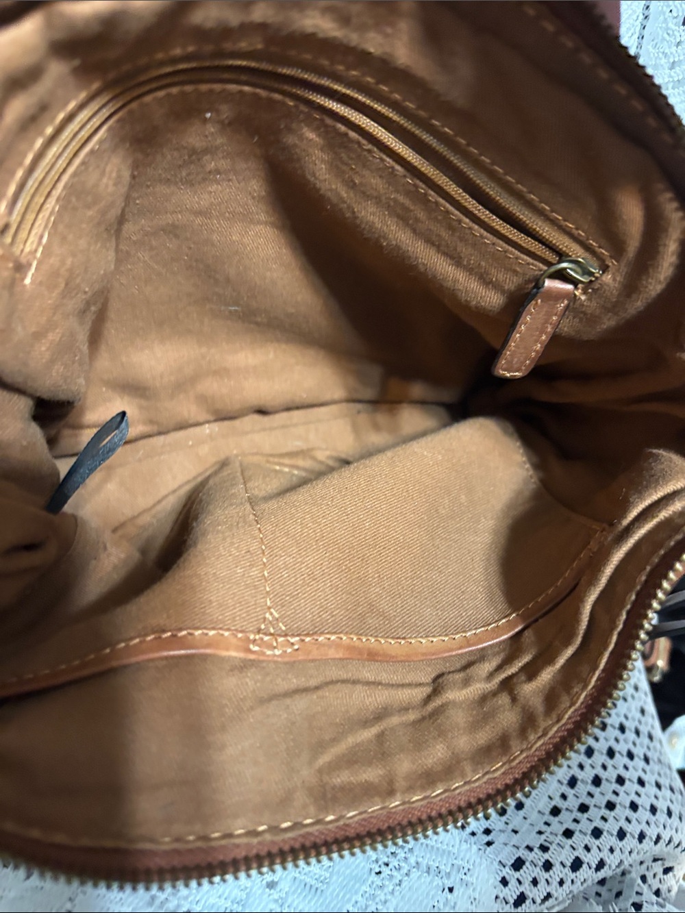 Leather Crossbody Bag - Brown - Picture 3 of 11